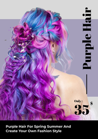 Platilla de diseño Poster - Fashion Purple Poster