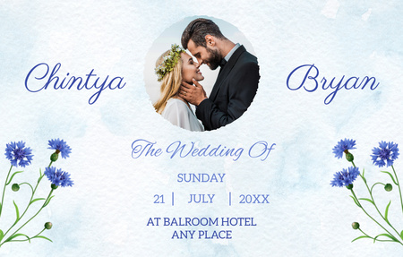 Wedding Celebration Announcement at Balroom Hotel Invitation 4.6x7.2in Horizontal tervezősablon