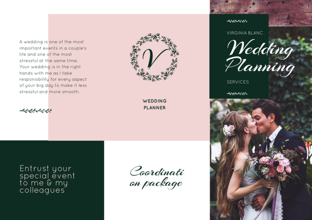 Wedding Parties and Ceremonies Organization Brochure Din Large Z-fold Šablona návrhu