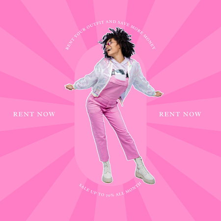Rental clothes services pink Instagram tervezősablon