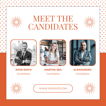 Photos of Candidates for Meeting Instagram AD Design Template