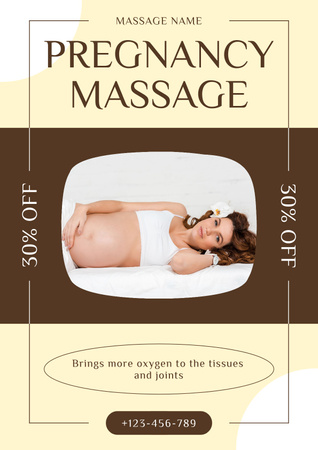 Ontwerpsjabloon van Poster van Massagediensten voor zwangere vrouwen