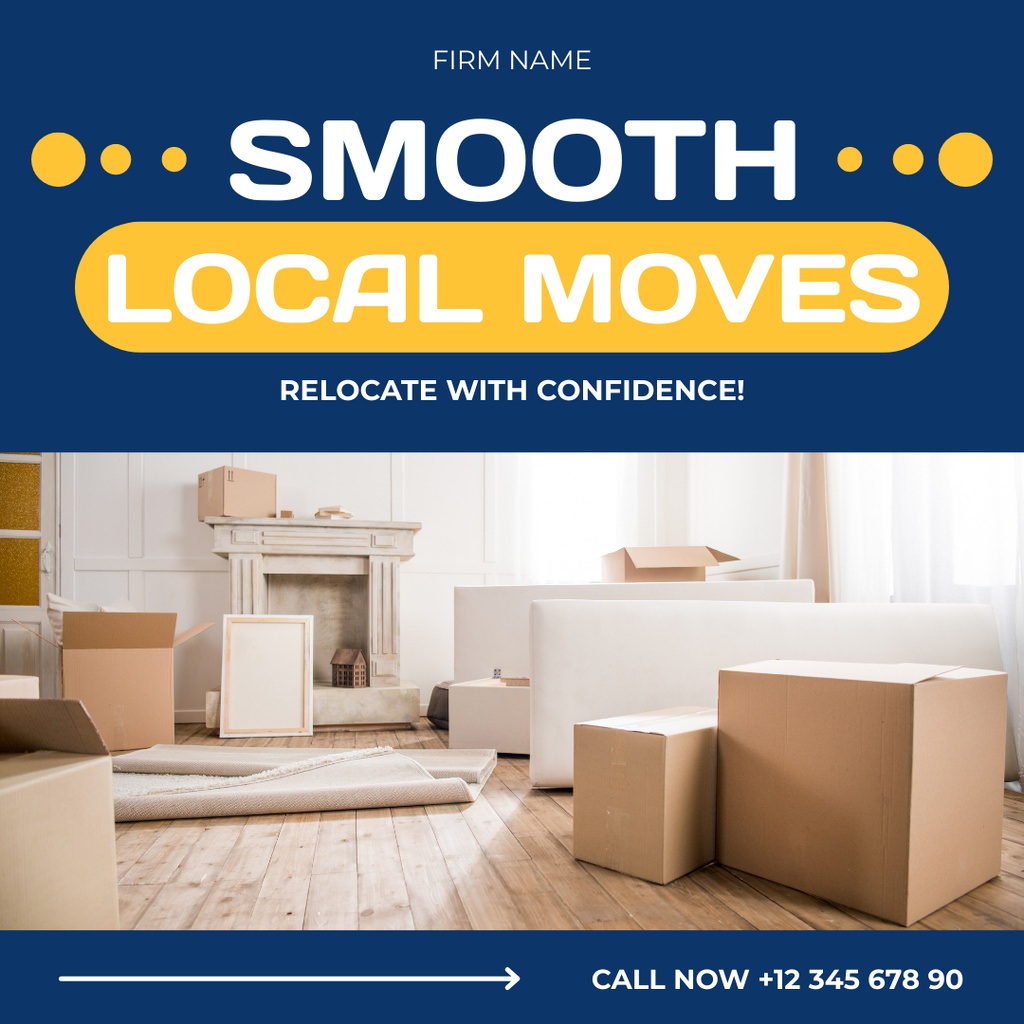 Ad of Moving Services with Boxes on New Apartment Instagram AD Modelo de Design
