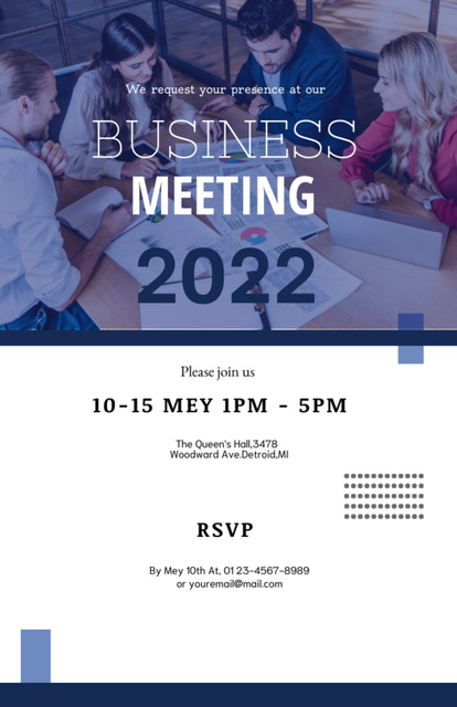 Industry-leading Business Meeting With Colleagues Invitation 5.5x8.5inデザインテンプレート