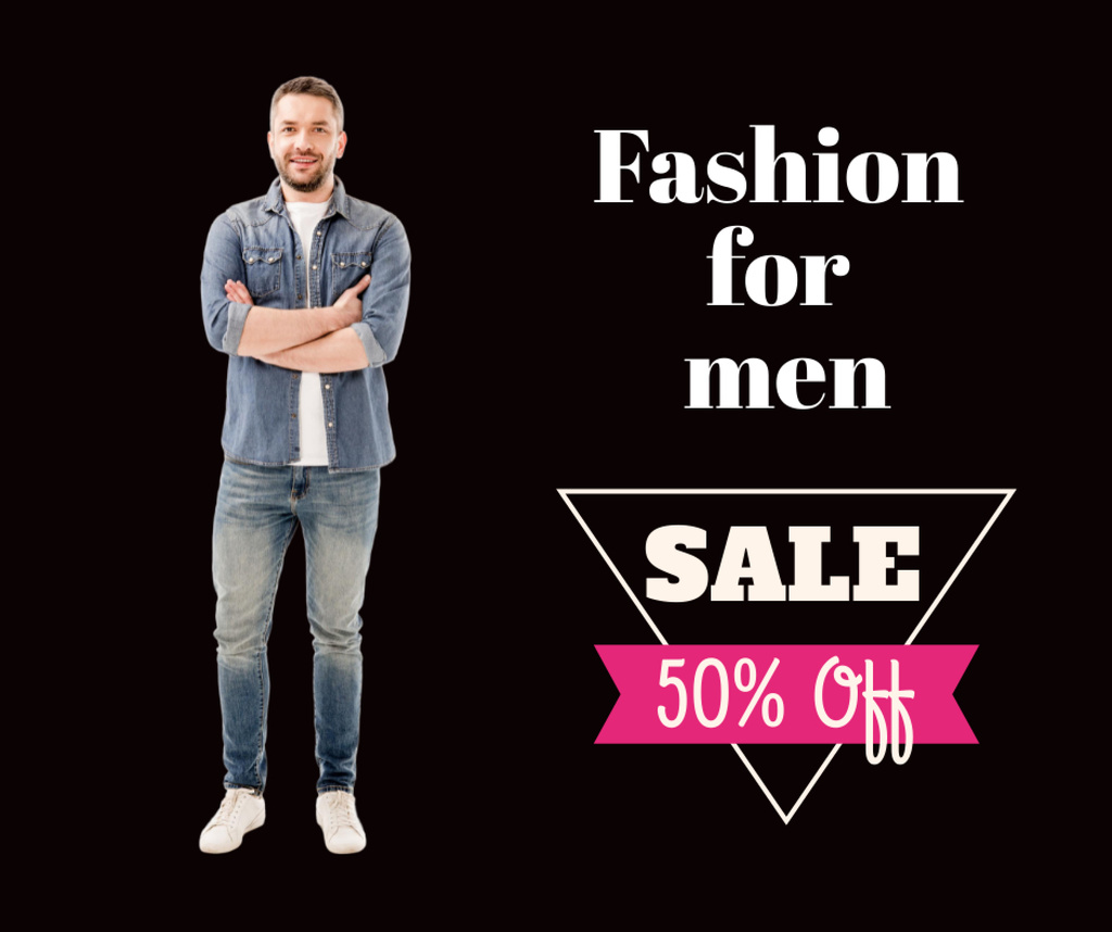 Modèle de visuel Men's Fashion Ad - Facebook