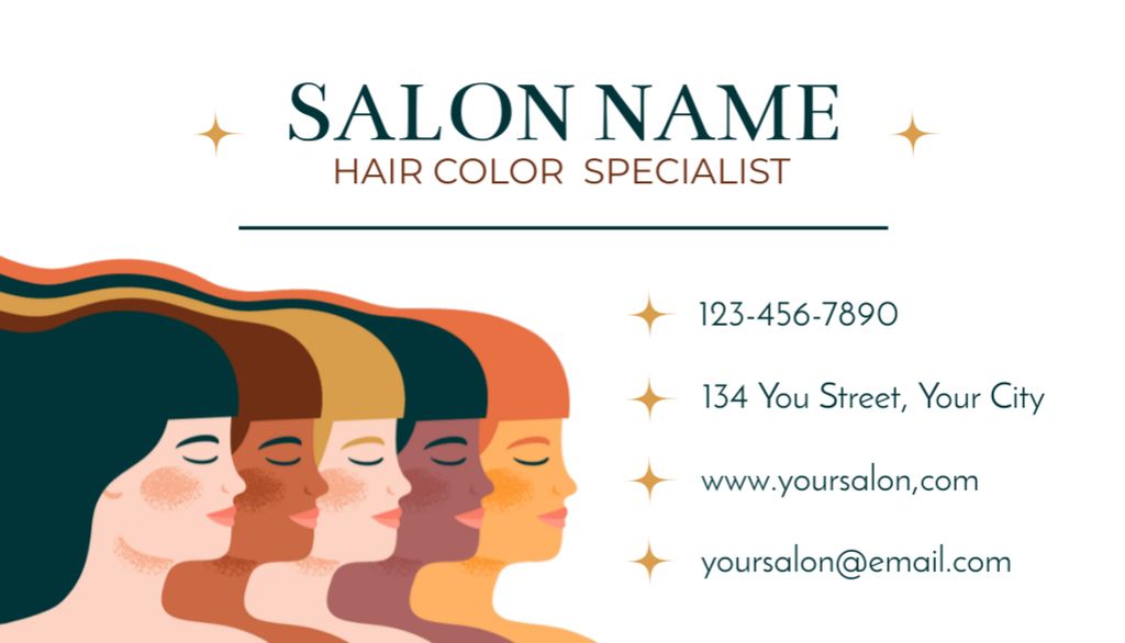 Hair Colorist Services Business Card US Šablona návrhu