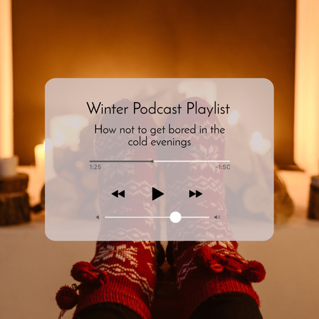 Ontwerpsjabloon van Instagram van winter podcast afspeellijst