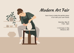 Modern Art Fair Announcement With Pottery Craft