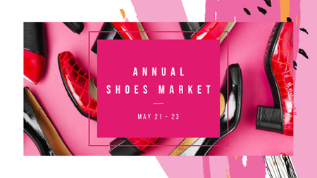 Plantilla de diseño de Store Special Offer with Glamorous Female Shoes FB event cover 