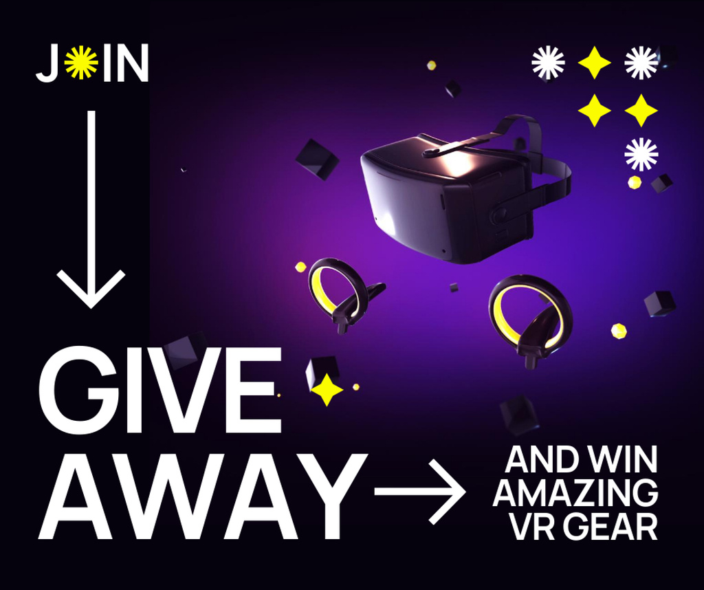 Ontwerpsjabloon van Facebook van VR Giveaway Announcement
