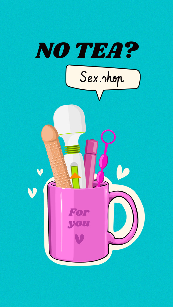 Funny Illustration of Sex Toys in Cup Online Instagram Story Template -  VistaCreate