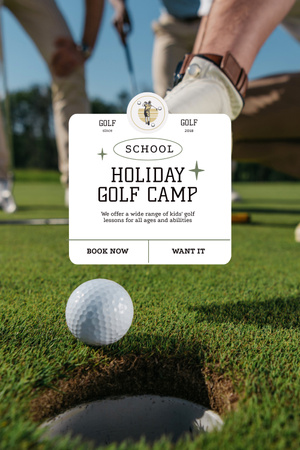 Designvorlage Golfunterricht für Kinder im Sommercamp für Pinterest