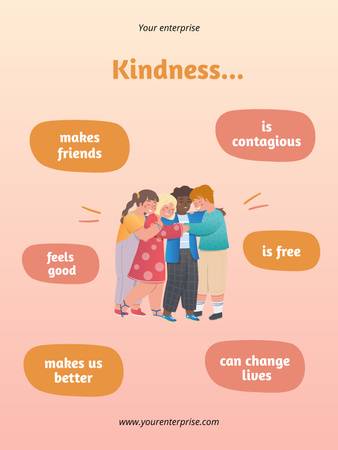 Kind People Support Each Other Poster US Design Template