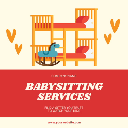 Platilla de diseño Babysitting Service Offer with Cot Instagram
