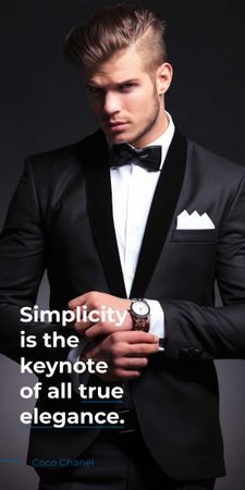 Platilla de diseño Elegance Quote Businessman Wearing Suit Graphic