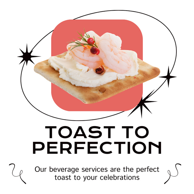 Platilla de diseño Catering Services Ad with Tasty Canape Instagram