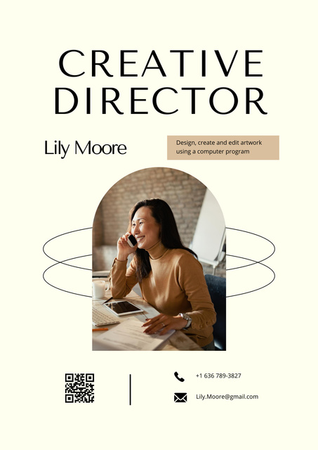 Creative Director Services Offer Poster tervezősablon