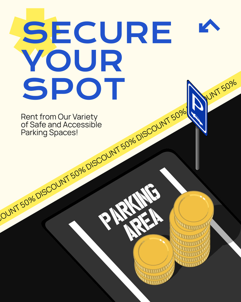 Providing Secure Parking Spot Instagram Post Vertical Modelo de Design