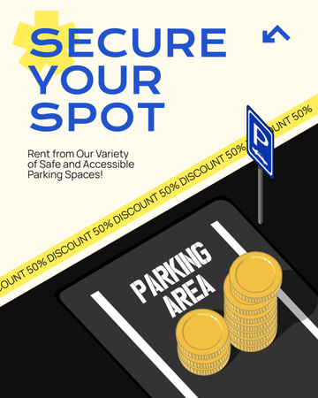 Providing Secure Parking Spot Instagram Post Vertical Design Template