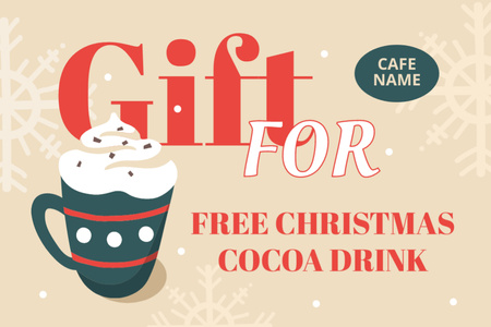 Ontwerpsjabloon van Gift Certificate van Christmas Cocoa Drink Offer