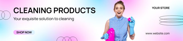Cleaning Products for Household Ebay Store Billboard Πρότυπο σχεδίασης