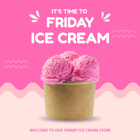 Pénteki fagylalt ajánlat Instagram tervezősablon
