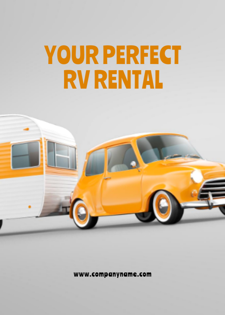 Perfect Trailer for Rent Postcard 5x7in Vertical Design Template