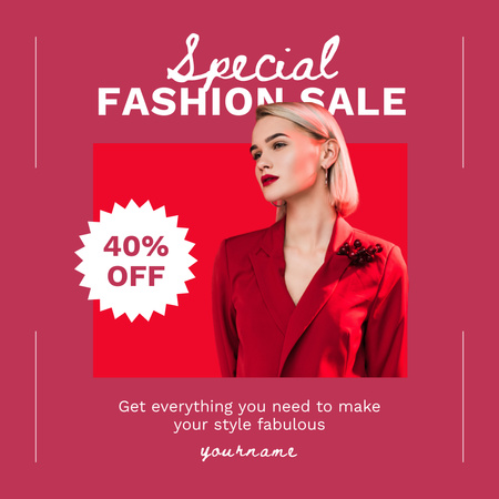Special Fashion Sale Ad with Discount Offer Instagram Design Template