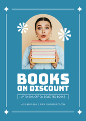 Astonished Woman for Bookstore's Discount