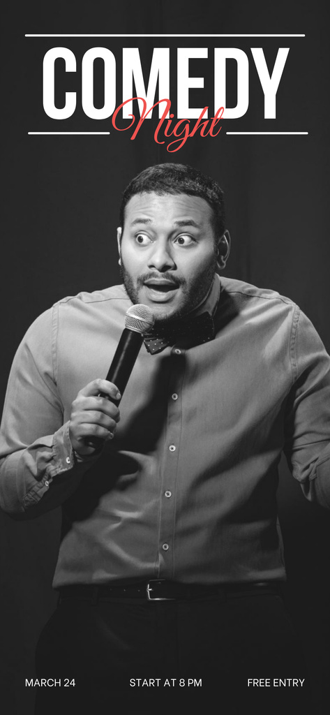 Comedian performing on Comedy Night Event Snapchat Geofilter Šablona návrhu