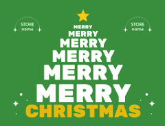 Christmas Greeting Words in Shape of Tree