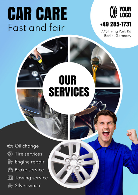 Plantilla de diseño de Car Services Offer Poster 