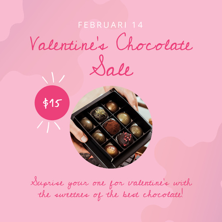 Valentin-napi csokoládé akció Instagram tervezősablon