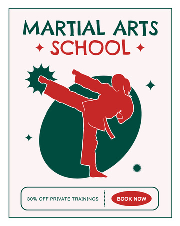 Platilla de diseño Savings On Private Martial Arts Trainings Instagram Post Vertical