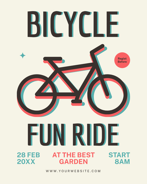 Bicycle Fun Ride Instagram Post Vertical tervezősablon
