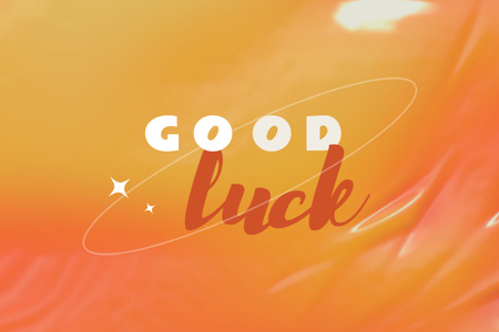 Ontwerpsjabloon van Postcard 4x6in van Good Luck Wishes in verloop met golvende textuur