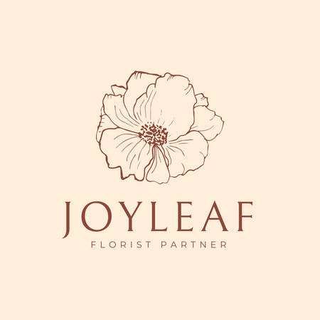 Emblem of Florist Partner with Flower Logo 1080x1080pxデザインテンプレート
