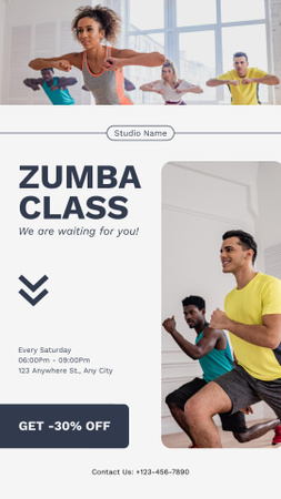 People training on Zumba Class Instagram Story Design Template