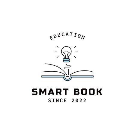logotipo do serviço de educação de livro inteligente Logo Modelo de Design