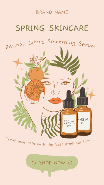 Platilla de diseño Spring Sale Anti-Aging Skin Care Serum Instagram Video Story