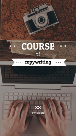 Recourses for Copywriters with Laptop at Workplace Instagram Story Design Template
