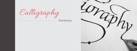 Calligraphy workshop Invitation Facebook cover Modelo de Design