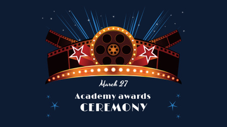 Ontwerpsjabloon van FB event cover van Aankondiging Oscarceremonie evenement