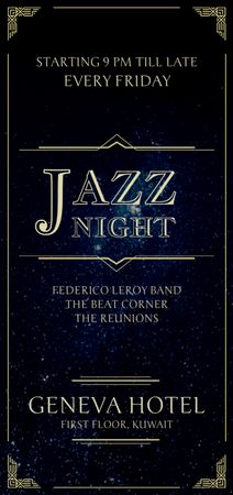 Jazz Night Invitation on Night Sky Flyer DIN Large Design Template