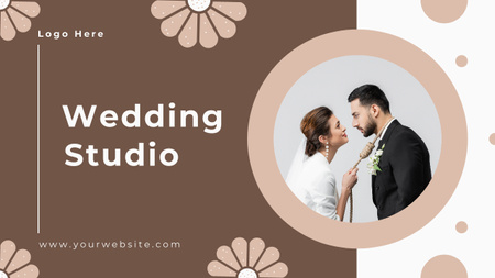 Wedding Studio Ad with Loving Couple Youtube Thumbnail Design Template