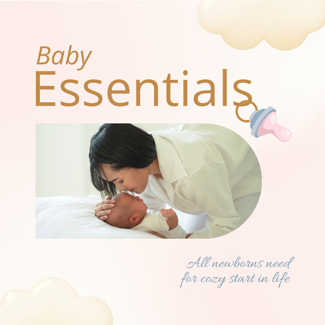 Newborn Essential Goods Offer Animated Post Šablona návrhu