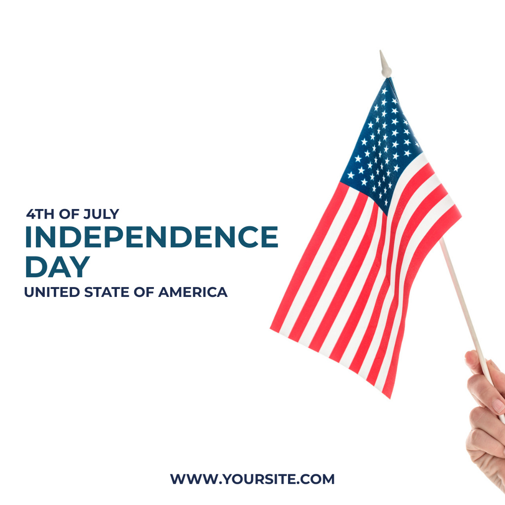 Happy Independence Day Of The USA With Flag Instagram Design Template