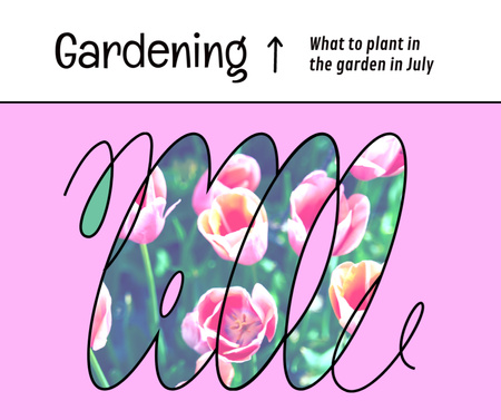 美しいピンク色の庭の花 Facebookデザインテンプレート