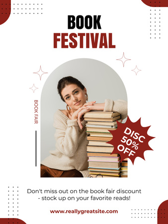 Designvorlage Buchfestival-Werbung für Poster US