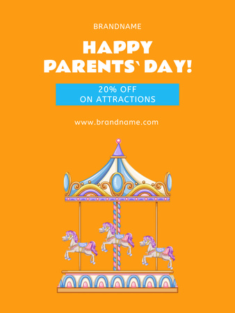 Happy Parents' Day Greeting and Discount Poster US Design Template